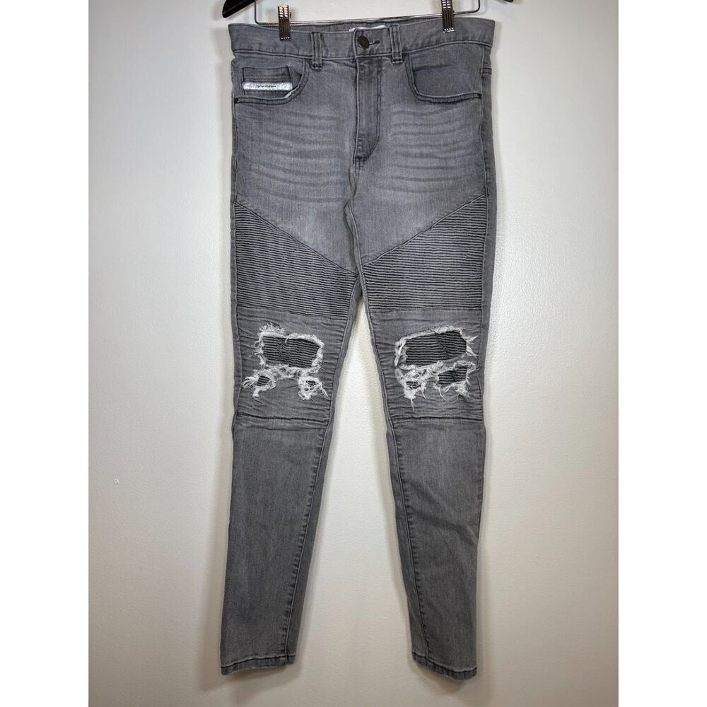 NXP Mens Distressed Gray Jeans